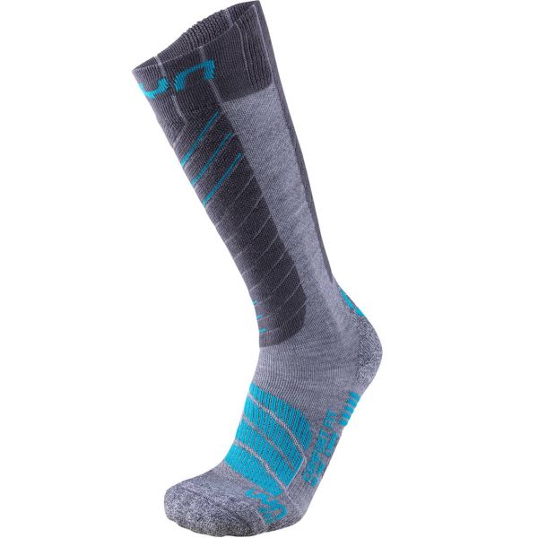 UYN Women Ski Socks COMFORT FIT grey/turquoise